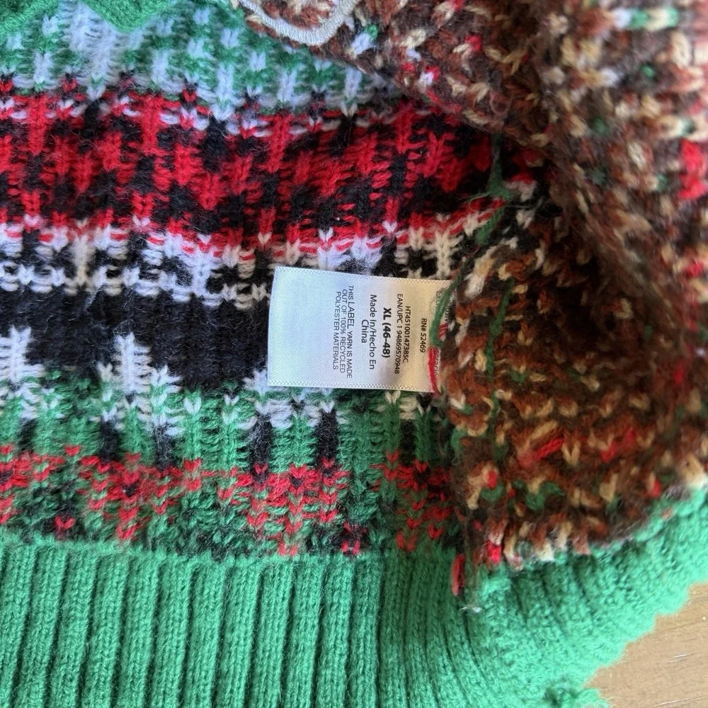 Holiday‎ Time Ugly Christmas Sweater XL 46-48 Santa Chimney 3D Knit Holiday